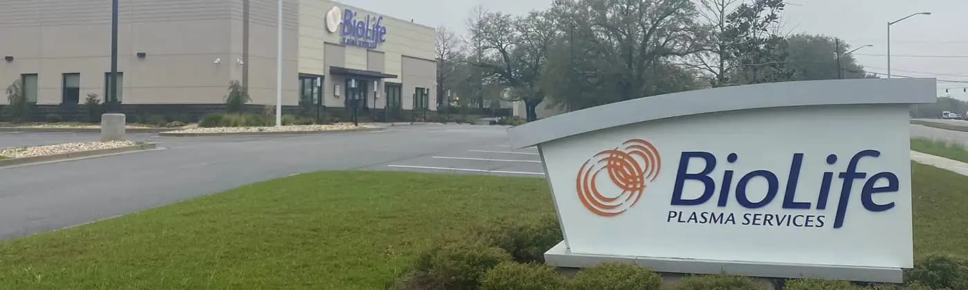 Edificio del Centro de Plasma de BioLife en Mobile, Alabama