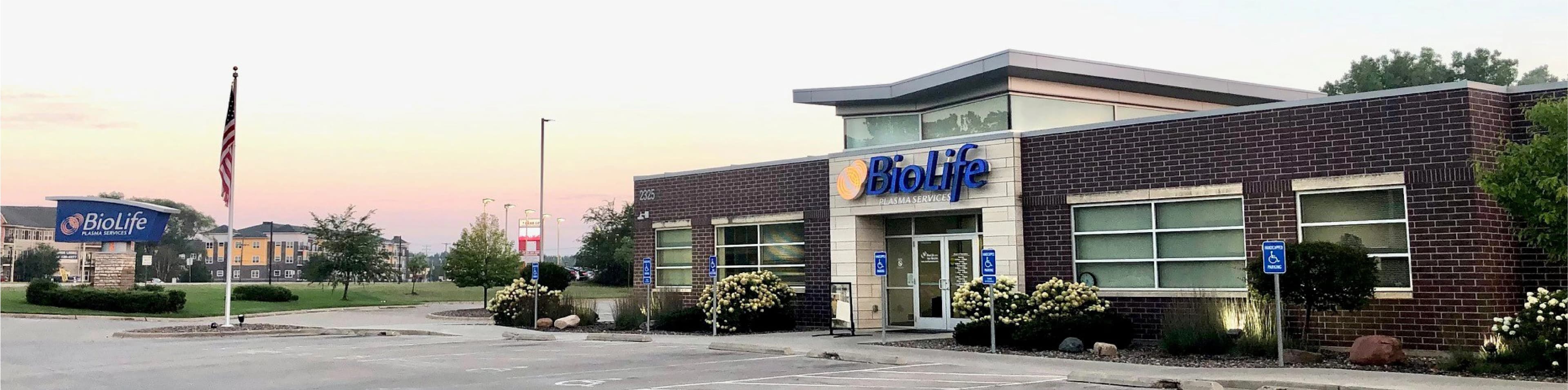 Edificio del Centro de Plasma de BioLife en Mounds View, Minnesota